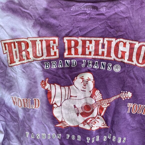 True Religion Tie Dye Big Logo T Shirt Small - Picture 5 of 6